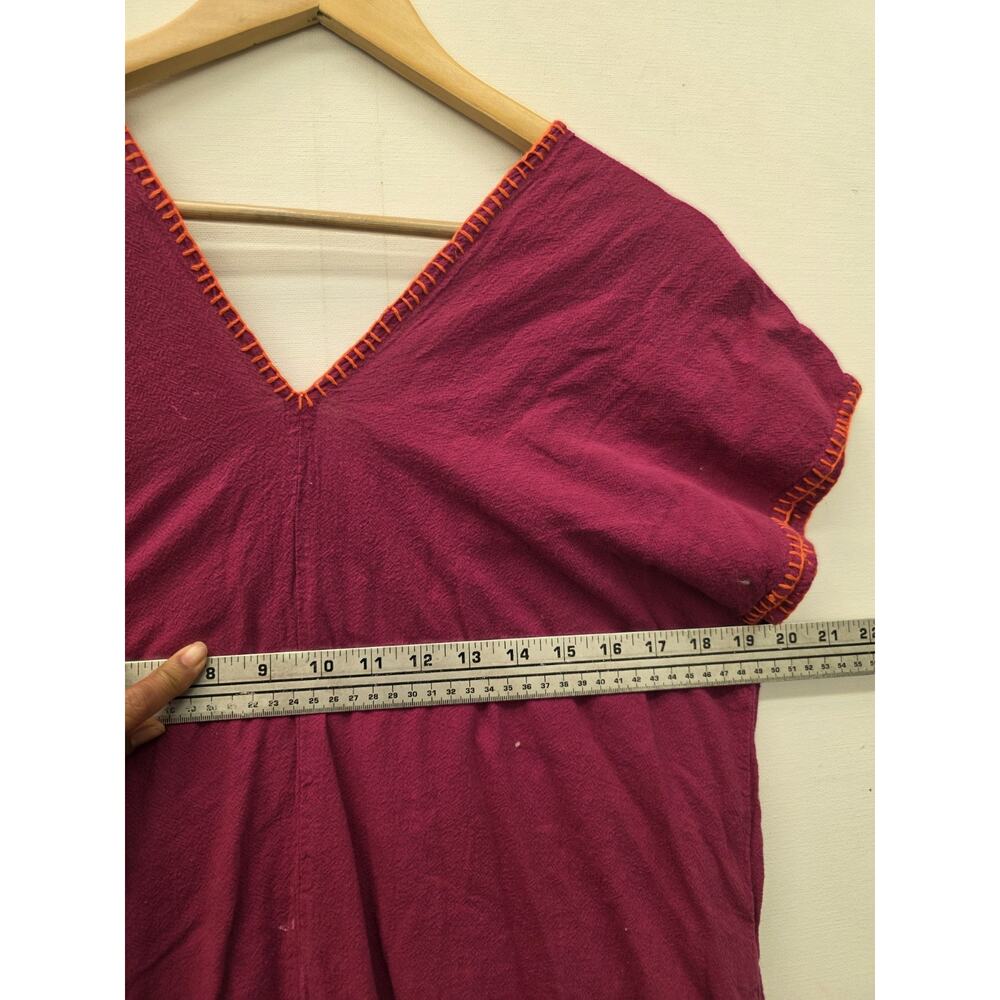 reserved Solei Womens Med/Large Mexico Embroidered Hot Pink Shift Dress - Picture 8 of 10